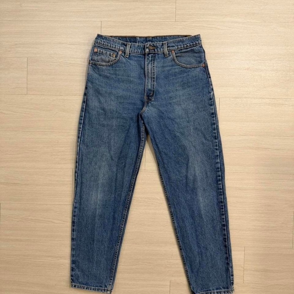 90's Levi's Dark Wash 550 Relaxed Fit Tapered Leg Jeans Men's Size 36x32